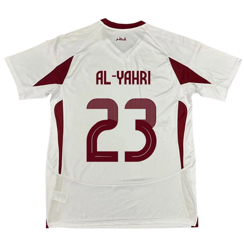 Danxen Män Qatar Nawaf Al-Yahri #23 Vit Bortatröja Matchtröjor 24-26 Tröjor T-Tröja