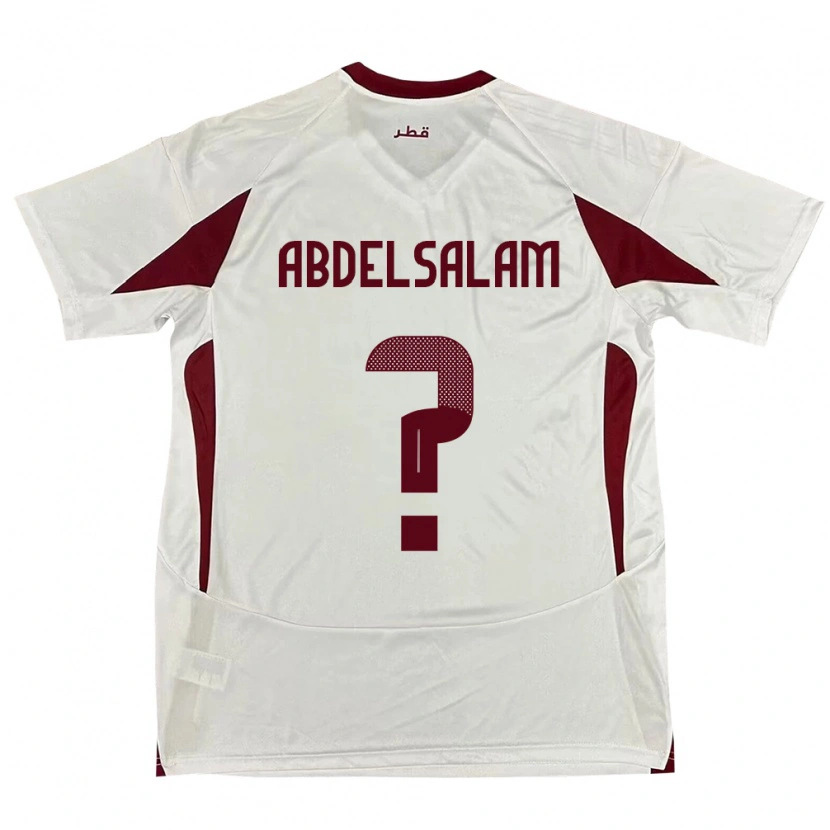 Danxen Män Qatar Nasser Abdelsalam #0 Vit Bortatröja Matchtröjor 24-26 Tröjor T-Tröja