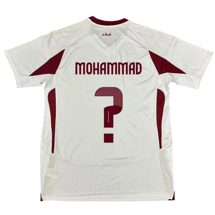 Danxen Män Qatar Khaled Mohammad #0 Vit Bortatröja Matchtröjor 24-26 Tröjor T-Tröja