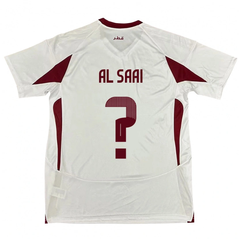 Danxen Män Qatar Abdallah Al Saai #0 Vit Bortatröja Matchtröjor 24-26 Tröjor T-Tröja