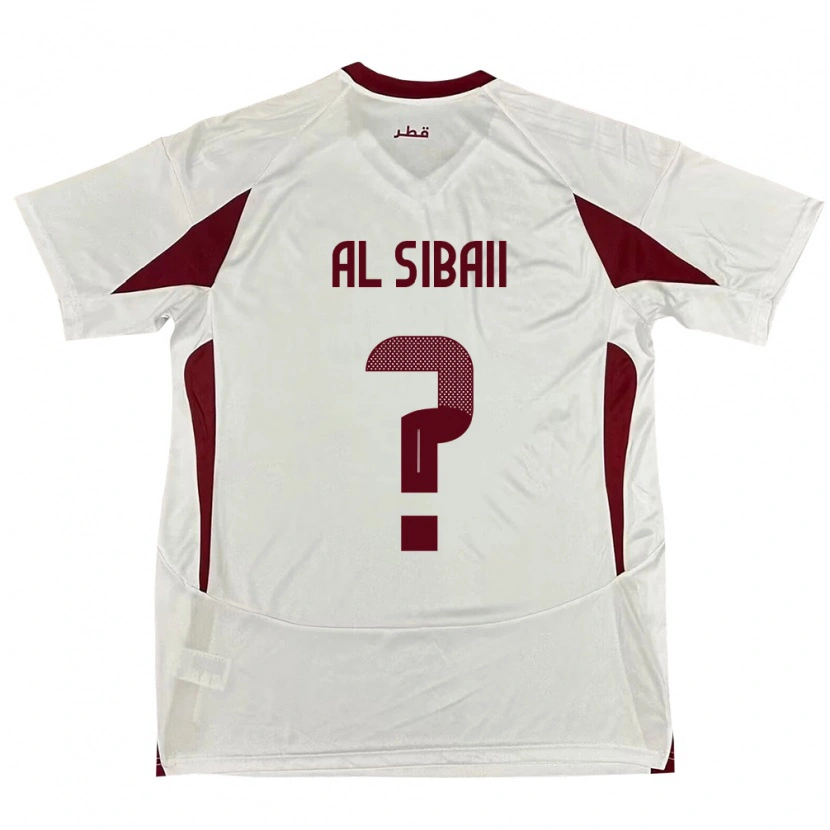 Danxen Män Qatar Ahmad Al Sibaii #0 Vit Bortatröja Matchtröjor 24-26 Tröjor T-Tröja