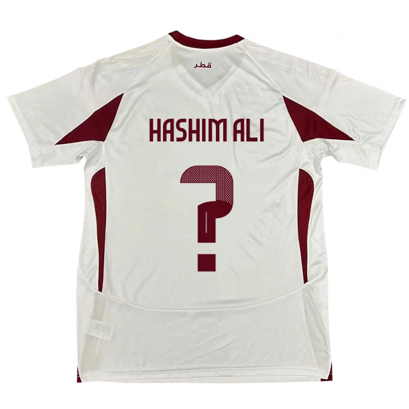 Danxen Män Qatar Hashim Ali #0 Vit Bortatröja Matchtröjor 24-26 Tröjor T-Tröja