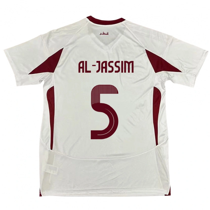 Danxen Män Qatar Dana Al Jassim #5 Vit Bortatröja Matchtröjor 24-26 Tröjor T-Tröja