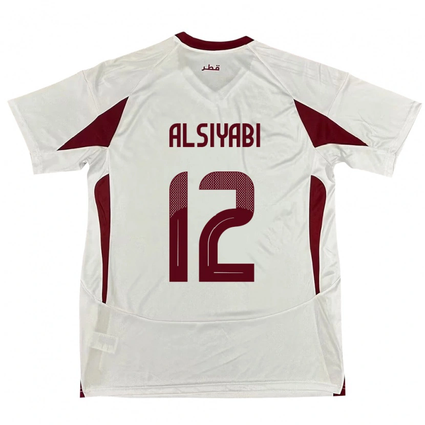 Danxen Män Qatar Shaima Alsiyabi #12 Vit Bortatröja Matchtröjor 24-26 Tröjor T-Tröja