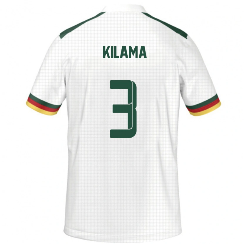 Danxen Män Kamerun Guy-Marcelin Kilama #3 Vit Bortatröja Matchtröjor 24-26 Tröjor T-Tröja
