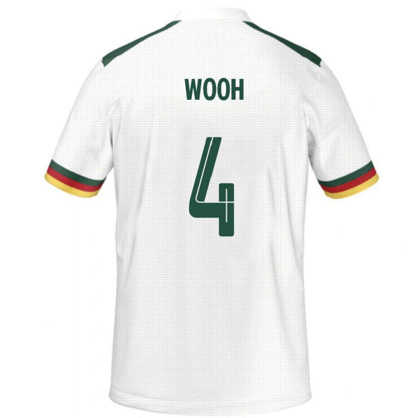 Danxen Män Kamerun Christopher Wooh #4 Vit Bortatröja Matchtröjor 24-26 Tröjor T-Tröja