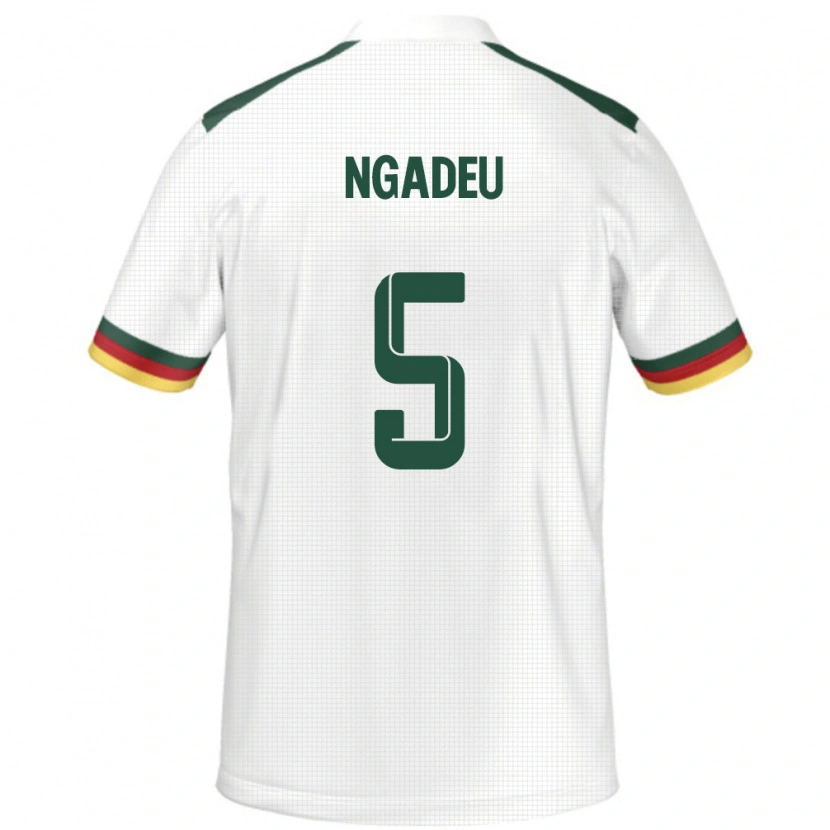 Danxen Män Kamerun Michael Ngadeu #5 Vit Bortatröja Matchtröjor 24-26 Tröjor T-Tröja