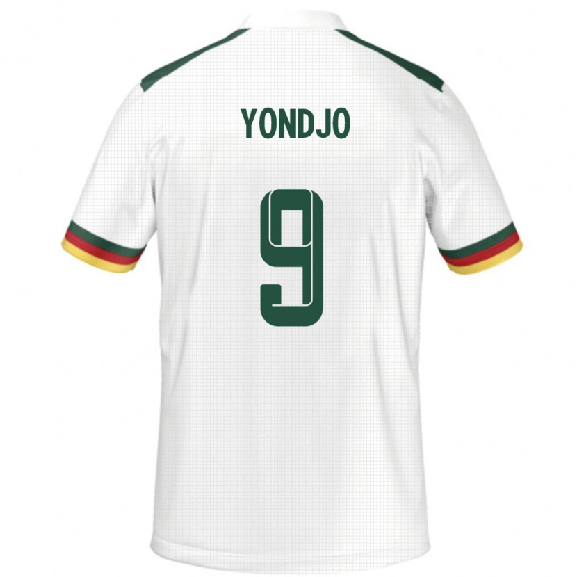 Danxen Män Kamerun Angel Yondjo #9 Vit Bortatröja Matchtröjor 24-26 Tröjor T-Tröja