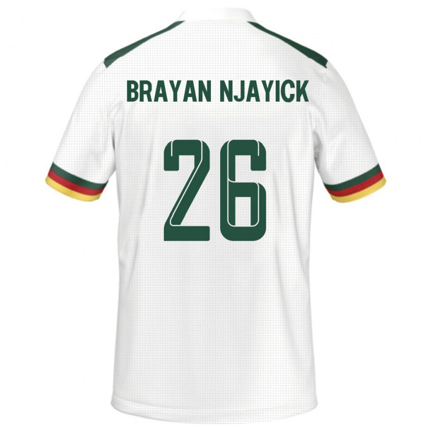 Danxen Män Kamerun Fils Brayan Njayick #26 Vit Bortatröja Matchtröjor 24-26 Tröjor T-Tröja