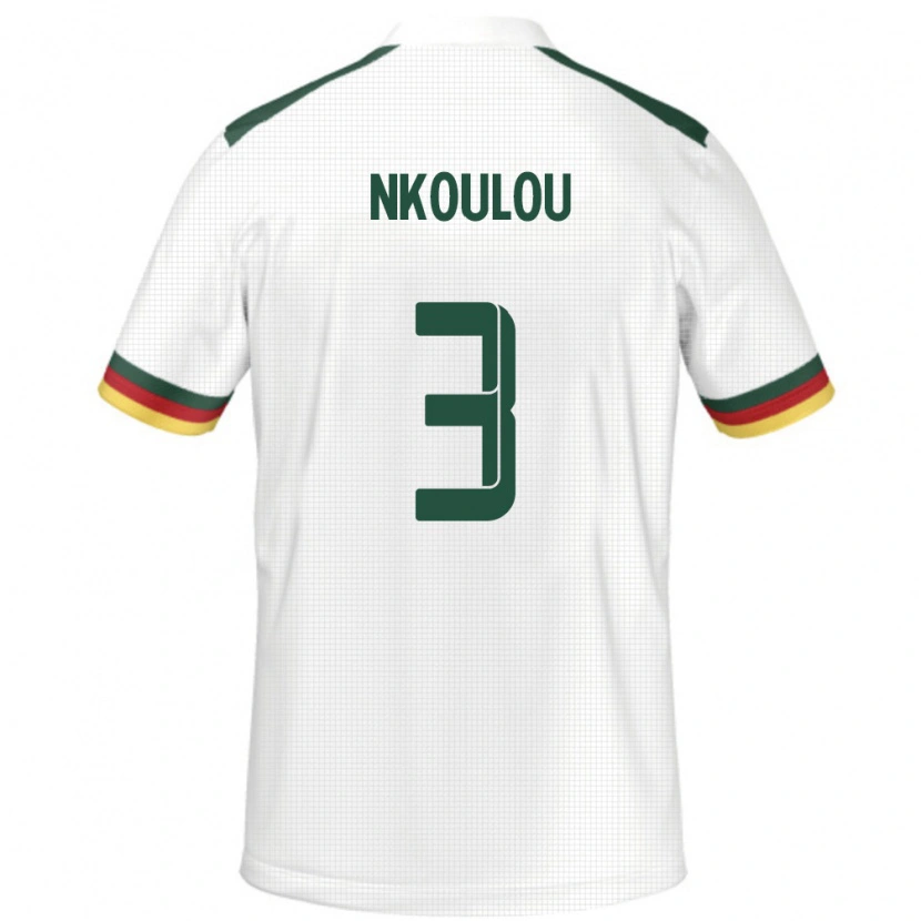 Danxen Män Kamerun Nicolas Nkoulou #3 Vit Bortatröja Matchtröjor 24-26 Tröjor T-Tröja