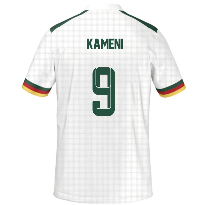 Danxen Män Kamerun Flora Kameni #9 Vit Bortatröja Matchtröjor 24-26 Tröjor T-Tröja