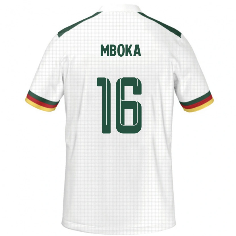 Danxen Män Kamerun Devis Epassy Mboka #16 Vit Bortatröja Matchtröjor 24-26 Tröjor T-Tröja