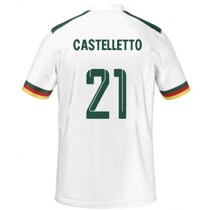 Danxen Män Kamerun Jean-Charles Castelletto #21 Vit Bortatröja Matchtröjor 24-26 Tröjor T-Tröja
