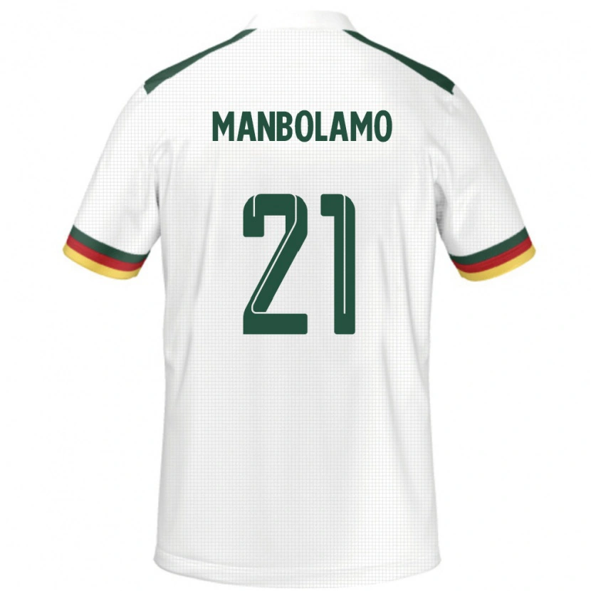 Danxen Män Kamerun Eliane Manbolamo #21 Vit Bortatröja Matchtröjor 24-26 Tröjor T-Tröja