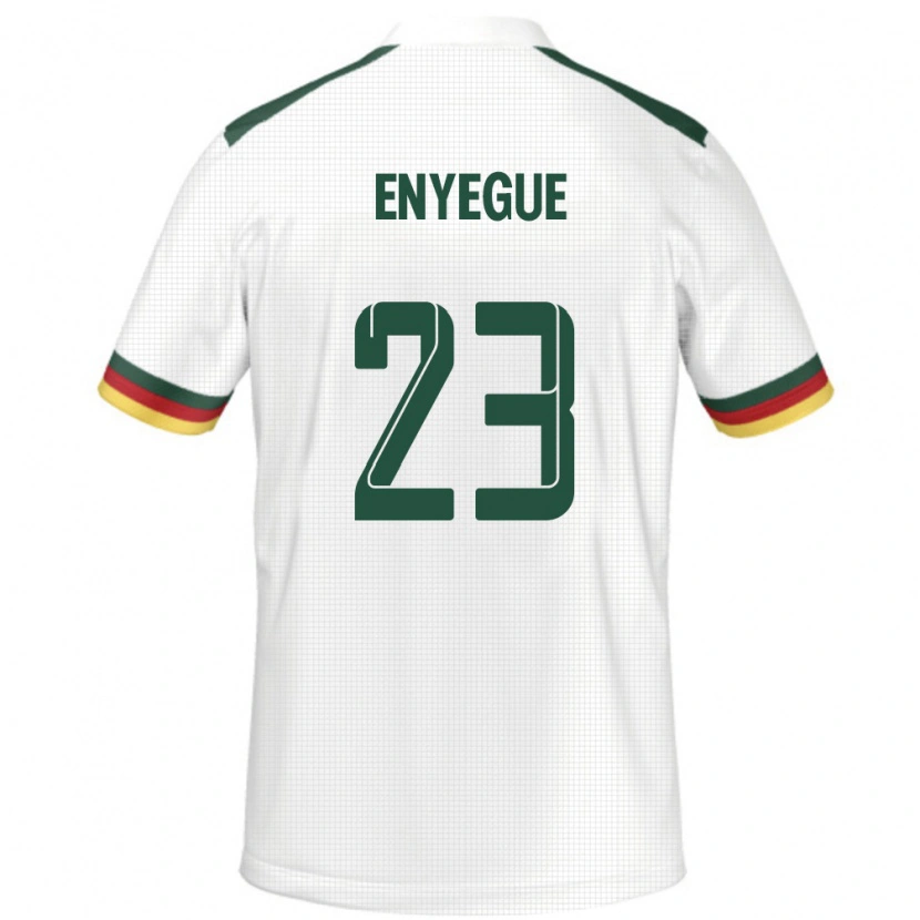 Danxen Män Kamerun Regine Enyegue #23 Vit Bortatröja Matchtröjor 24-26 Tröjor T-Tröja