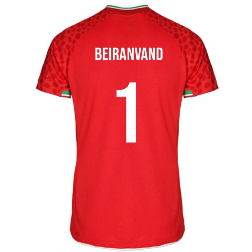 Danxen Män Iran Alireza Beiranvand #1 Röd Bortatröja Matchtröjor 24-26 Tröjor T-Tröja