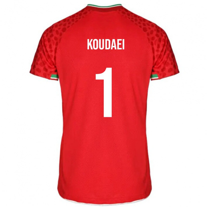Danxen Män Iran Zohreh Koudaei #1 Röd Bortatröja Matchtröjor 24-26 Tröjor T-Tröja