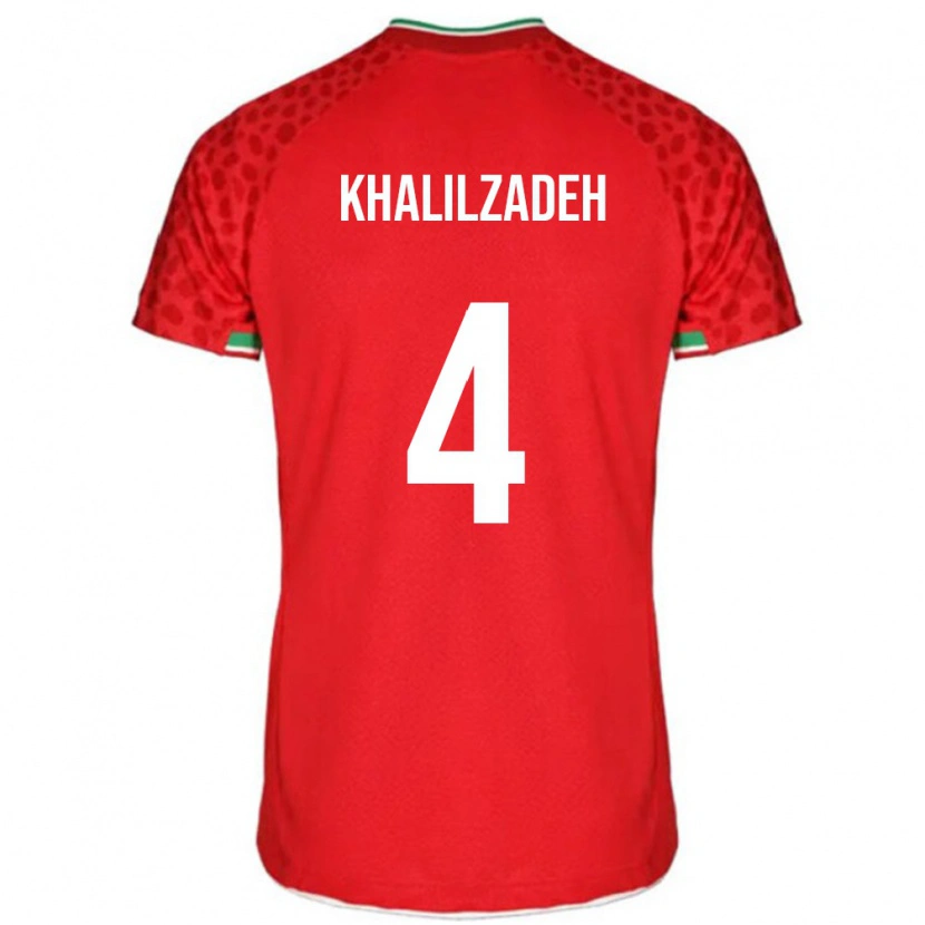 Danxen Män Iran Shojae Khalilzadeh #4 Röd Bortatröja Matchtröjor 24-26 Tröjor T-Tröja