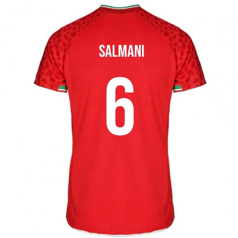 Danxen Män Iran Yasin Salmani #6 Röd Bortatröja Matchtröjor 24-26 Tröjor T-Tröja