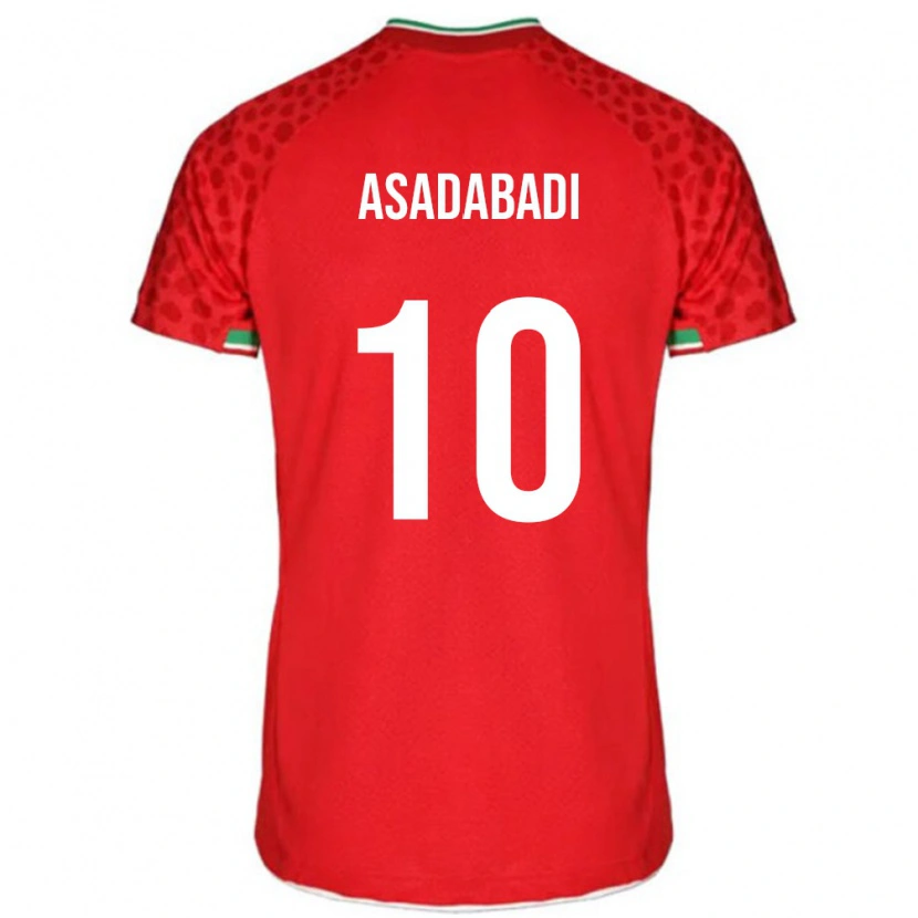 Danxen Män Iran Alireza Asadabadi #10 Röd Bortatröja Matchtröjor 24-26 Tröjor T-Tröja