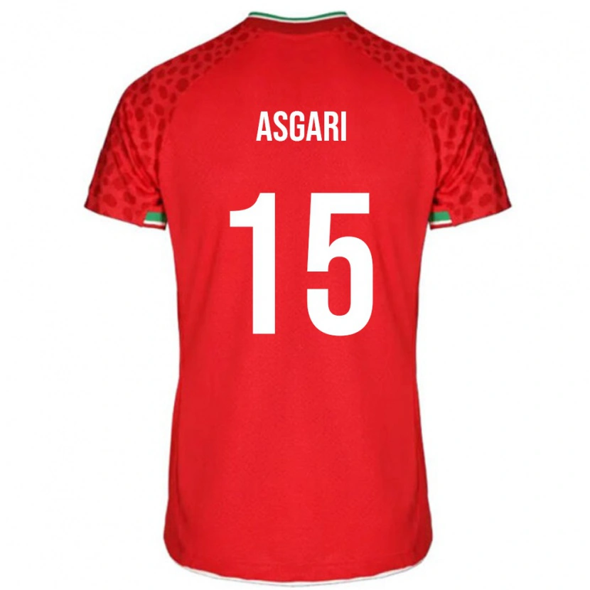 Danxen Män Iran Mohammad Asgari #15 Röd Bortatröja Matchtröjor 24-26 Tröjor T-Tröja