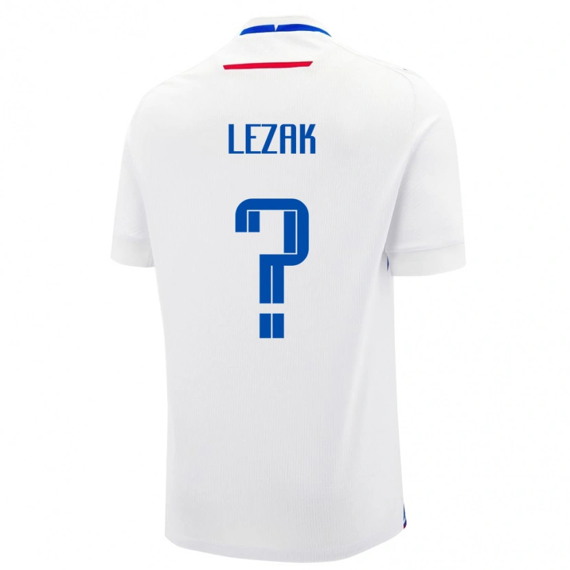 Danxen Män Slovakien Jakub Lezak #0 Vit Bortatröja Matchtröjor 24-26 Tröjor T-Tröja