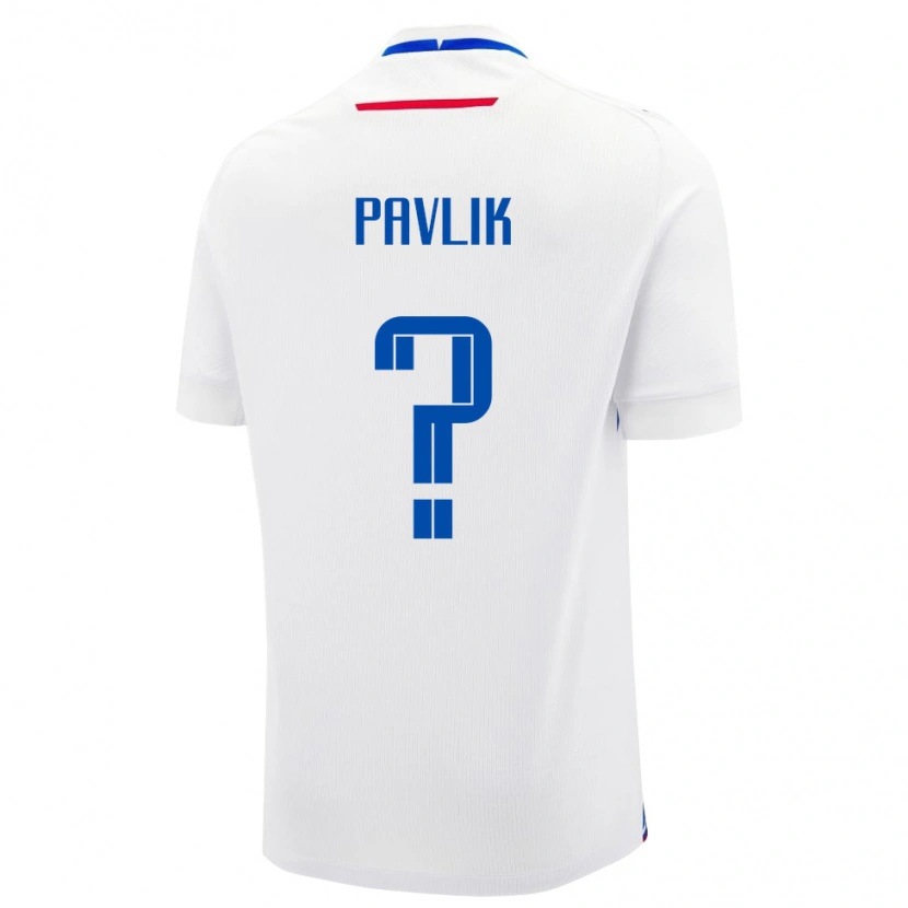 Danxen Män Slovakien Matus Pavlik #0 Vit Bortatröja Matchtröjor 24-26 Tröjor T-Tröja