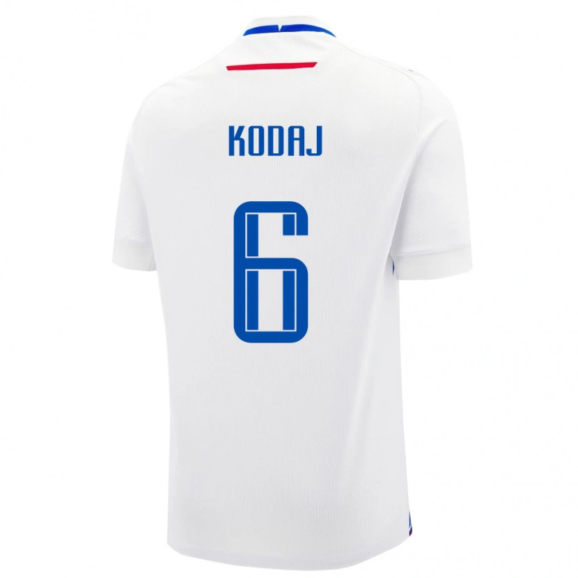 Danxen Män Slovakien Milan Kodaj #6 Vit Bortatröja Matchtröjor 24-26 Tröjor T-Tröja