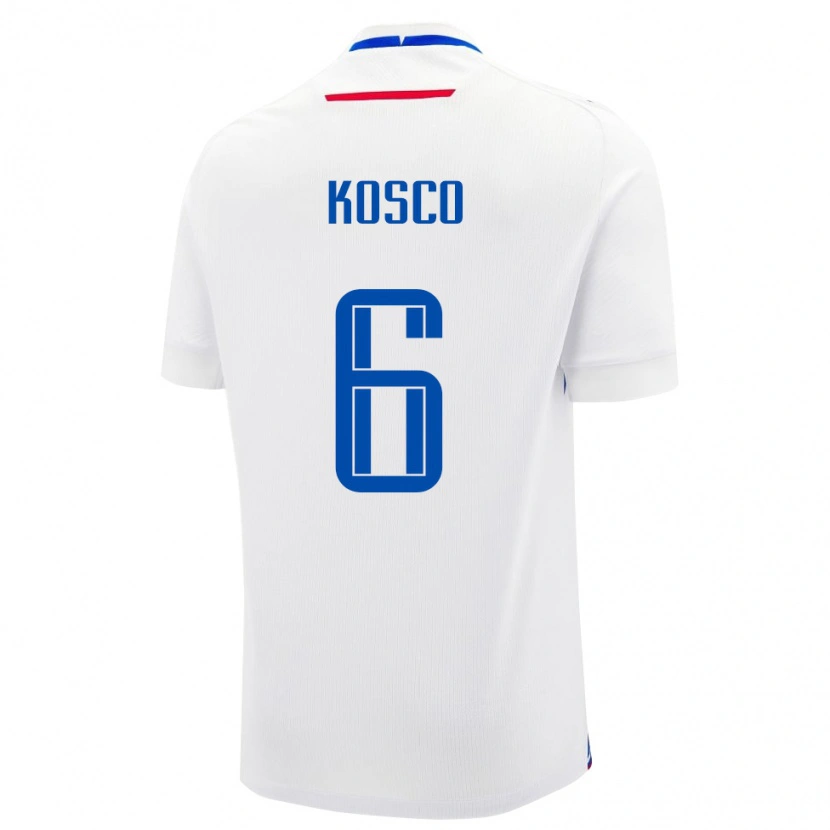 Danxen Män Slovakien Jakub Kosco #6 Vit Bortatröja Matchtröjor 24-26 Tröjor T-Tröja