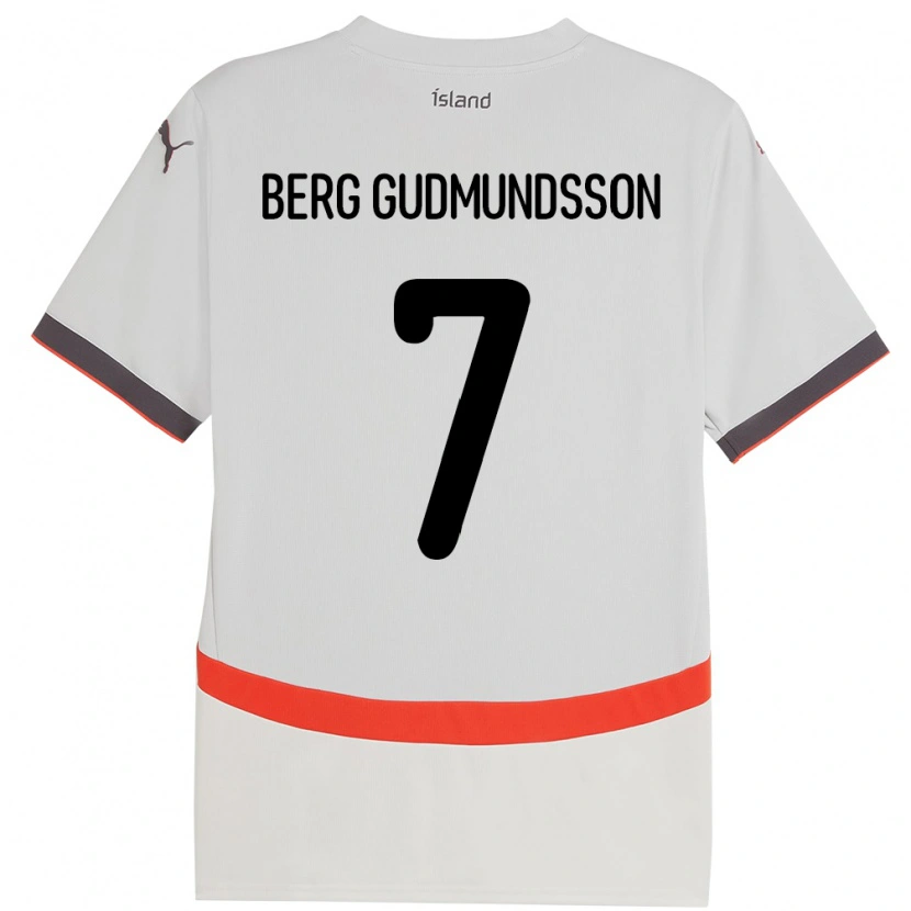 Danxen Män Island Jóhann Berg Gudmundsson #7 Vit Bortatröja Matchtröjor 24-26 Tröjor T-Tröja