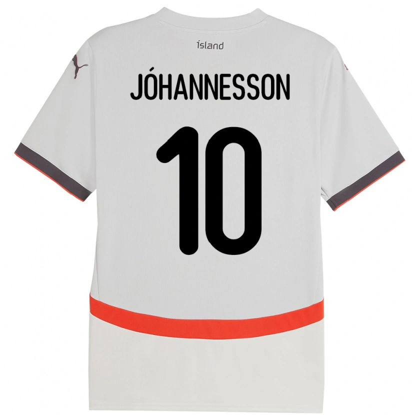 Danxen Män Island Ísak Jóhannesson #10 Vit Bortatröja Matchtröjor 24-26 Tröjor T-Tröja
