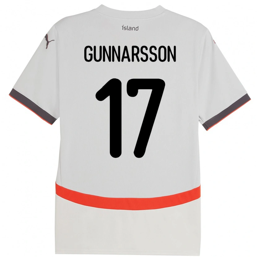 Danxen Män Island Aron Gunnarsson #17 Vit Bortatröja Matchtröjor 24-26 Tröjor T-Tröja