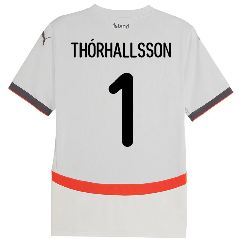 Danxen Män Island Ívar Arnbro Thórhallsson #1 Vit Bortatröja Matchtröjor 24-26 Tröjor T-Tröja