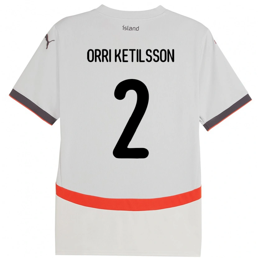 Danxen Män Island Ketill Orri Ketilsson #2 Vit Bortatröja Matchtröjor 24-26 Tröjor T-Tröja