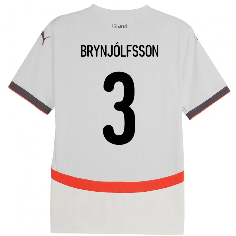 Danxen Män Island Bjarni Gudjón Brynjólfsson #3 Vit Bortatröja Matchtröjor 24-26 Tröjor T-Tröja