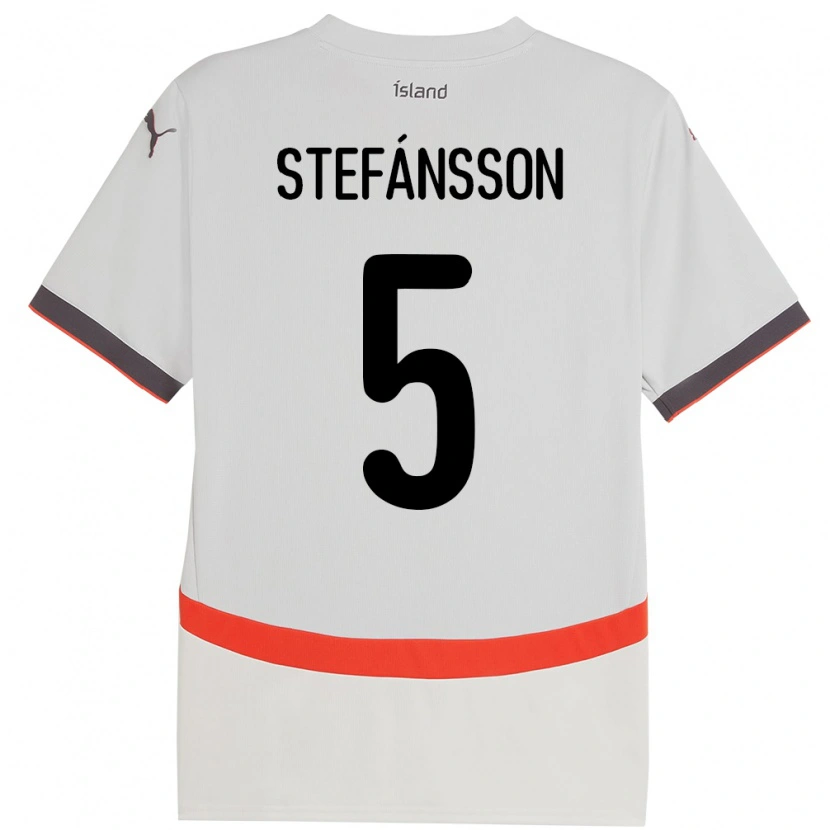 Danxen Män Island Sölvi Stefánsson #5 Vit Bortatröja Matchtröjor 24-26 Tröjor T-Tröja