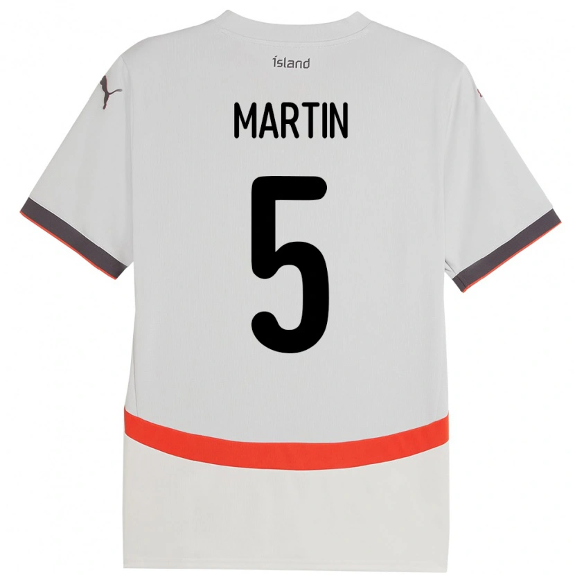 Danxen Män Island Markús Andri Daníelsson Martin #5 Vit Bortatröja Matchtröjor 24-26 Tröjor T-Tröja