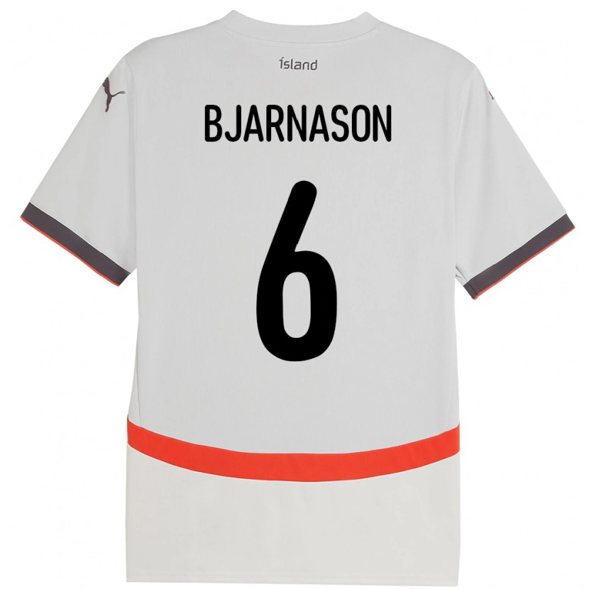 Danxen Män Island Jóhannes Kristinn Bjarnason #6 Vit Bortatröja Matchtröjor 24-26 Tröjor T-Tröja