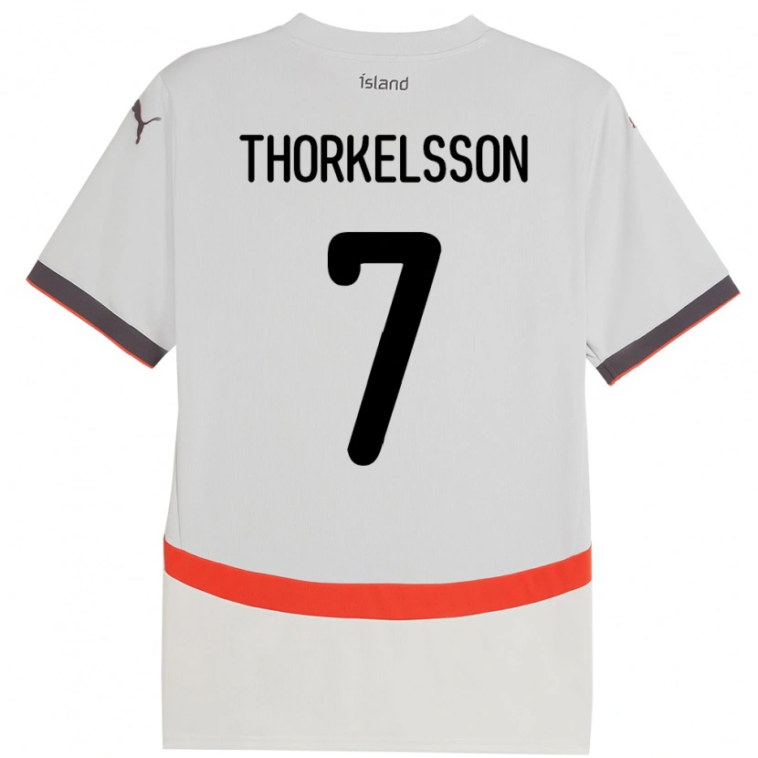 Danxen Män Island Róbert Frosti Thorkelsson #7 Vit Bortatröja Matchtröjor 24-26 Tröjor T-Tröja