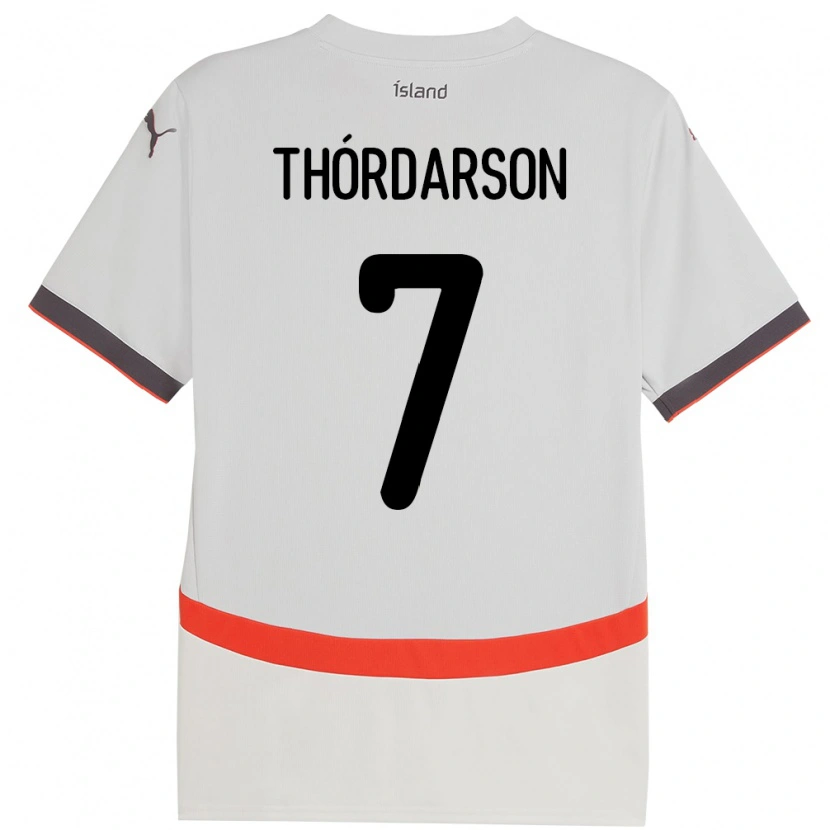 Danxen Män Island Stígur Thórdarson #7 Vit Bortatröja Matchtröjor 24-26 Tröjor T-Tröja