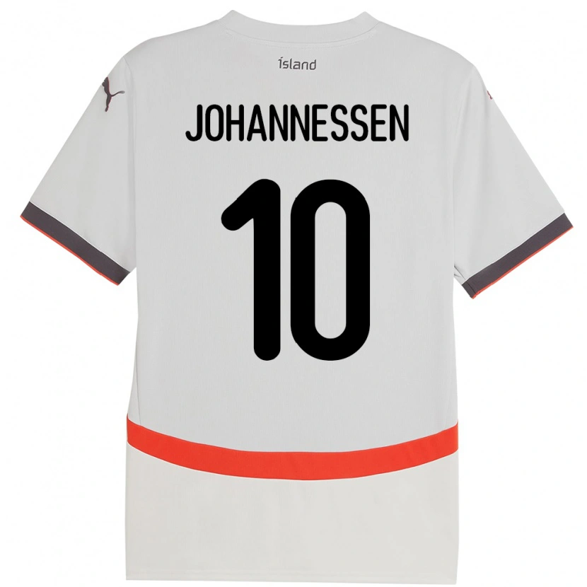 Danxen Män Island Tómas Johannessen #10 Vit Bortatröja Matchtröjor 24-26 Tröjor T-Tröja