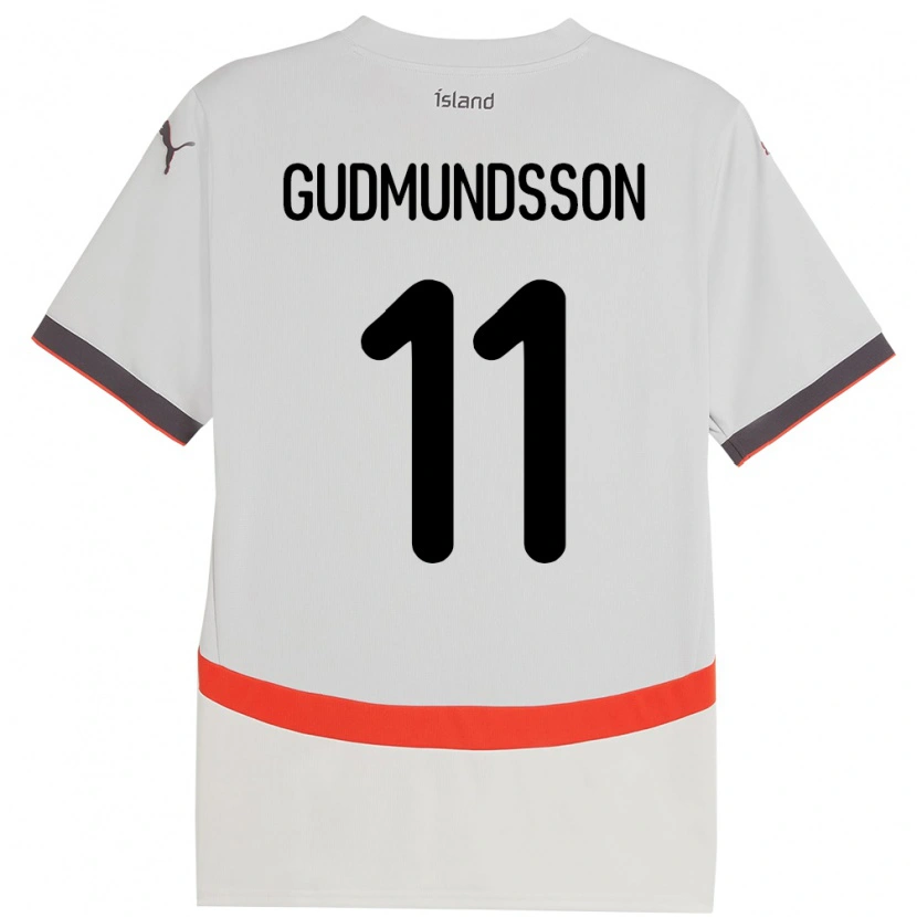 Danxen Män Island Galdur Gudmundsson #11 Vit Bortatröja Matchtröjor 24-26 Tröjor T-Tröja