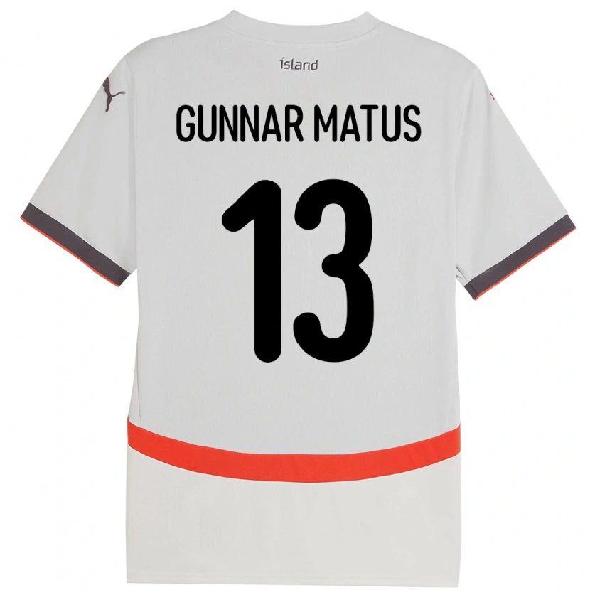 Danxen Män Island Aron Gunnar Matus #13 Vit Bortatröja Matchtröjor 24-26 Tröjor T-Tröja