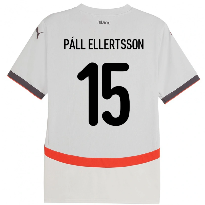 Danxen Män Island Markús Páll Ellertsson #15 Vit Bortatröja Matchtröjor 24-26 Tröjor T-Tröja