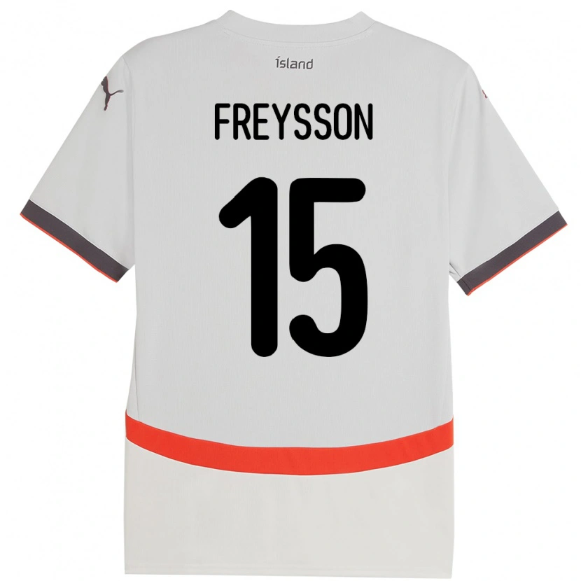 Danxen Män Island Fjölnir Freysson #15 Vit Bortatröja Matchtröjor 24-26 Tröjor T-Tröja