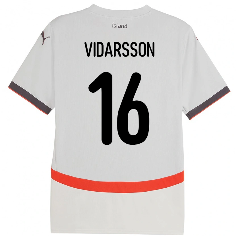 Danxen Män Island Viktor Vidarsson #16 Vit Bortatröja Matchtröjor 24-26 Tröjor T-Tröja