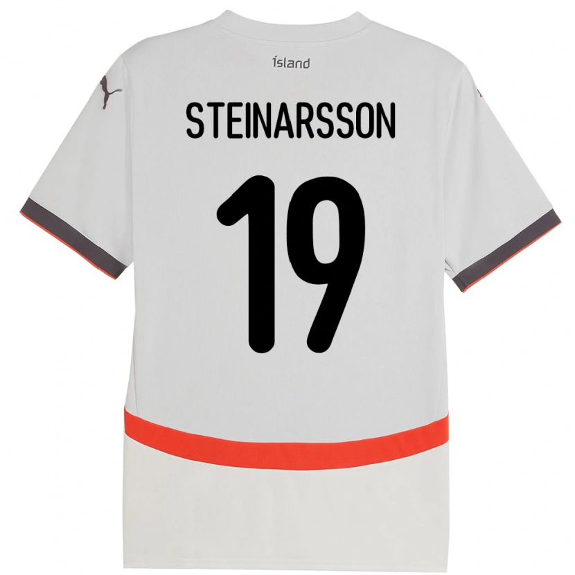 Danxen Män Island Ásgeir Steinn Steinarsson #19 Vit Bortatröja Matchtröjor 24-26 Tröjor T-Tröja