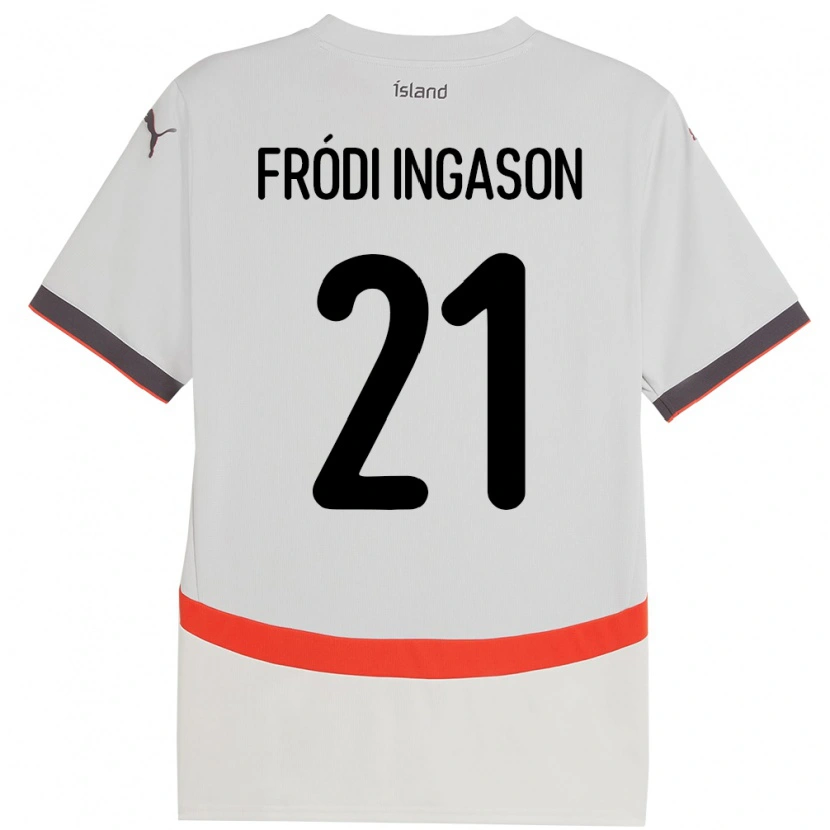 Danxen Män Island Helgi Fródi Ingason #21 Vit Bortatröja Matchtröjor 24-26 Tröjor T-Tröja