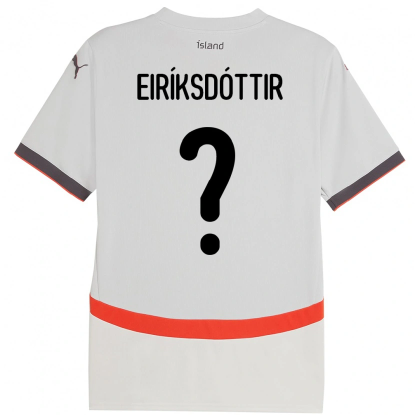 Danxen Män Island Arna Eiríksdóttir #0 Vit Bortatröja Matchtröjor 24-26 Tröjor T-Tröja