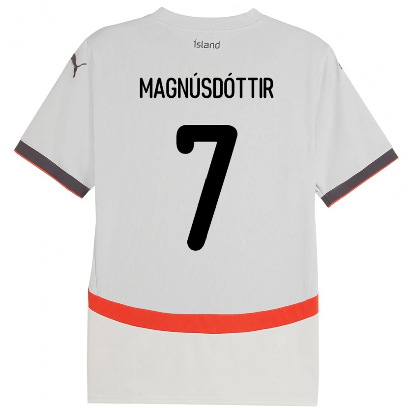 Danxen Män Island Selma Sól Magnúsdóttir #7 Vit Bortatröja Matchtröjor 24-26 Tröjor T-Tröja